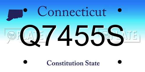 Q7455S Connecticut License Plate