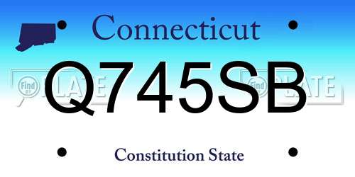 Q745SB Connecticut License Plate