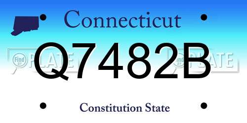 Q7482B Connecticut License Plate