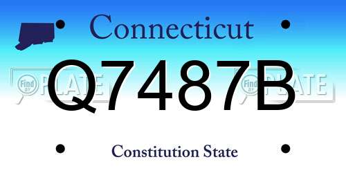 Q7487B Connecticut License Plate