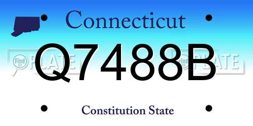 Q7488B Connecticut License Plate