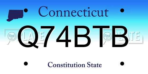Q74BTB Connecticut License Plate