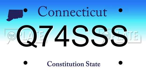 Q74SSS Connecticut License Plate