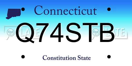 Q74STB Connecticut License Plate