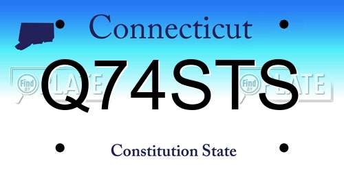 Q74STS Connecticut License Plate