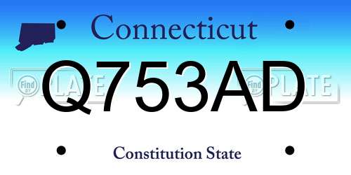 Q753AD Connecticut License Plate