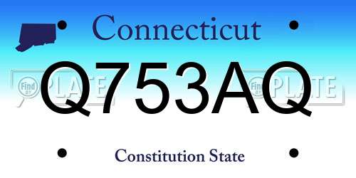 Q753AQ Connecticut License Plate