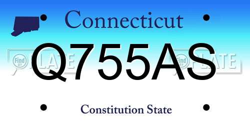 Q755AS Connecticut License Plate