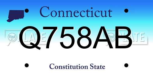 Q758AB Connecticut License Plate