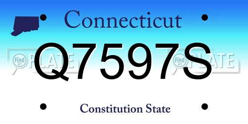 Q7597S Connecticut License Plate