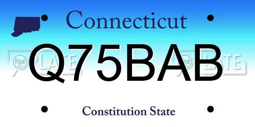 Q75BAB Connecticut License Plate