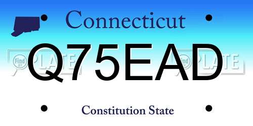 Q75EAD Connecticut License Plate