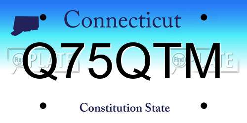 Q75QTM Connecticut License Plate