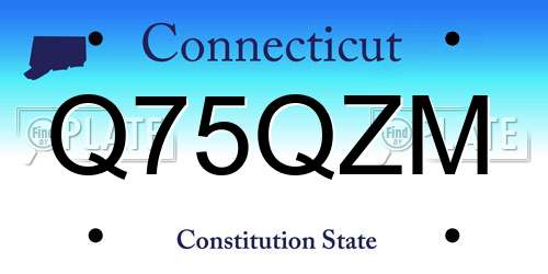 Q75QZM Connecticut License Plate