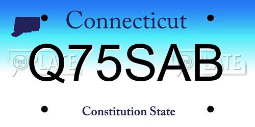 Q75SAB Connecticut License Plate