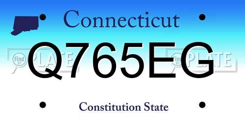 Q765EG Connecticut License Plate
