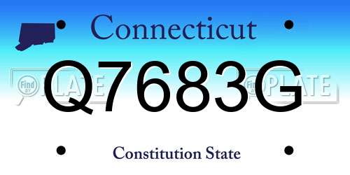 Q7683G Connecticut License Plate
