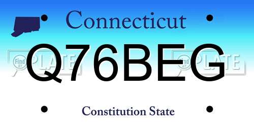 Q76BEG Connecticut License Plate