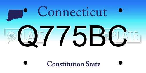 Q775BC Connecticut License Plate