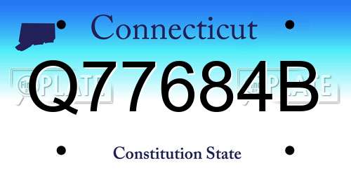Q77684B Connecticut License Plate