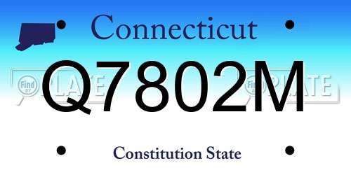 Q7802M Connecticut License Plate