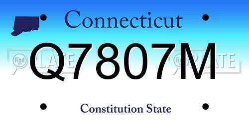 Q7807M Connecticut License Plate