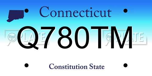 Q780TM Connecticut License Plate