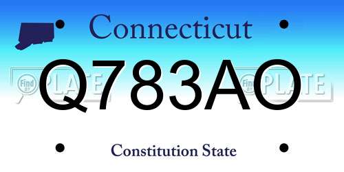 Q783AO Connecticut License Plate