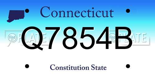 Q7854B Connecticut License Plate