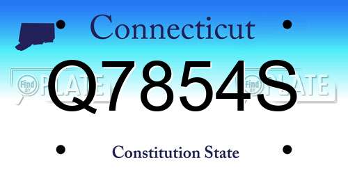 Q7854S Connecticut License Plate