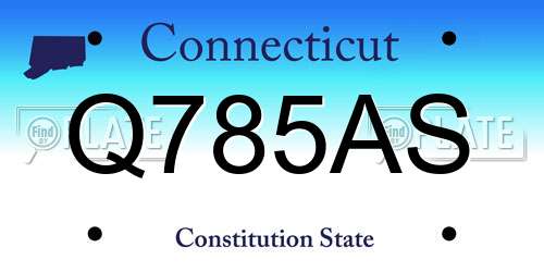 Q785AS Connecticut License Plate