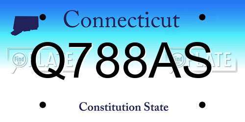 Q788AS Connecticut License Plate