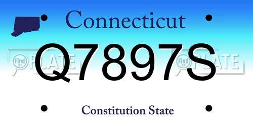 Q7897S Connecticut License Plate