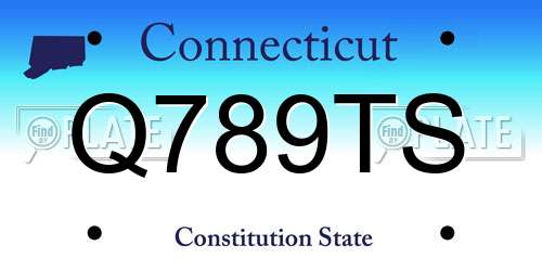Q789TS Connecticut License Plate
