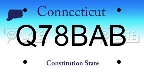Q78BAB Connecticut License Plate