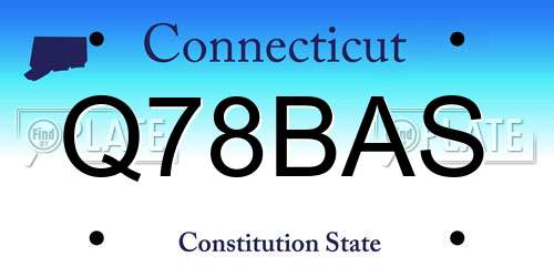 Q78BAS Connecticut License Plate