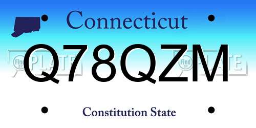 Q78QZM Connecticut License Plate