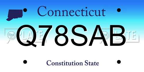 Q78SAB Connecticut License Plate