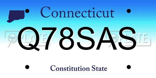 Q78SAS Connecticut License Plate