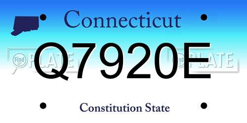 Q7920E Connecticut License Plate