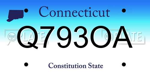 Q793OA Connecticut License Plate