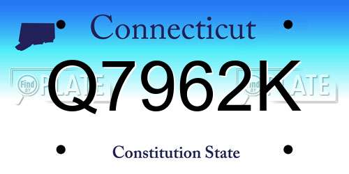 Q7962K Connecticut License Plate