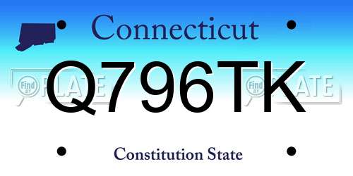 Q796TK Connecticut License Plate