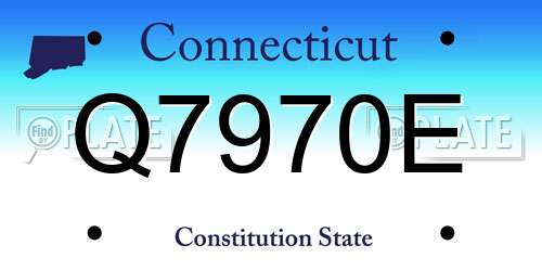 Q7970E Connecticut License Plate