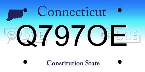 Q797OE Connecticut License Plate