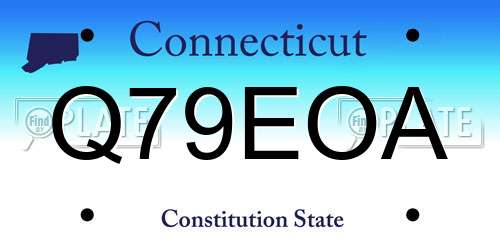 Q79EOA Connecticut License Plate