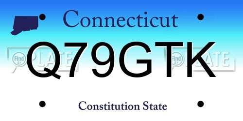 Q79GTK Connecticut License Plate