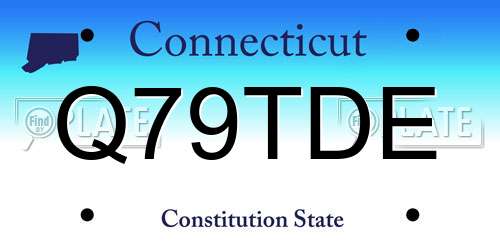 Q79TDE Connecticut License Plate