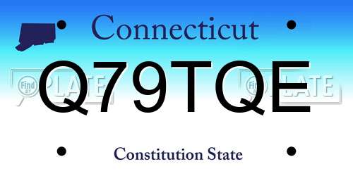 Q79TQE Connecticut License Plate