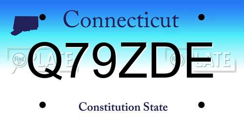 Q79ZDE Connecticut License Plate